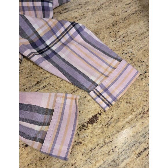 Croft & Barrow Plaid Flannel Shirt Plus Sz 2X Purple Pink Long Sleeve Cotton - Picture 11 of 14